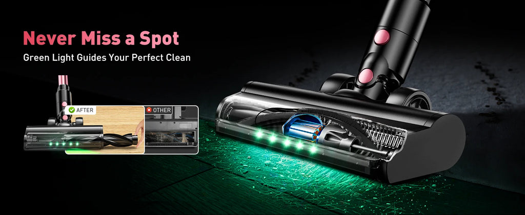 Cordless Vacuum Cleaner, 10 in 1 40Kpa/500W/45mins Powerful Stick Vacuum Cleaner for Home Pet Hair/Hard Floor/Carpet, Pink