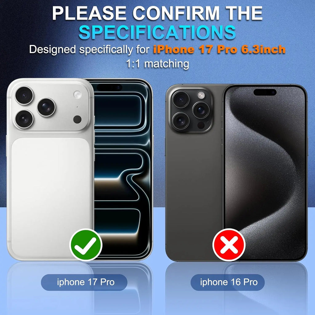For iPhone 17 Pro Camera Lens Protector,  Metal Frame Tempered Glass Camera Lens Cover