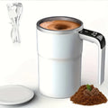 Temperature display automatic stirring cup, rechargeable magnetic automatic stirring coffee cup, portable travel water cup