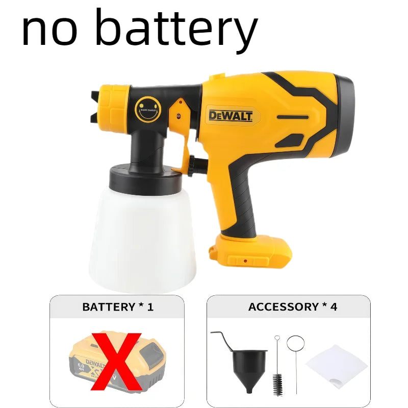 DEWALT 800ML Cordless Electric Spray Gun High Power HVLP Spray Paint Machine, Automotive Furniture Steel Coating Spray Gun