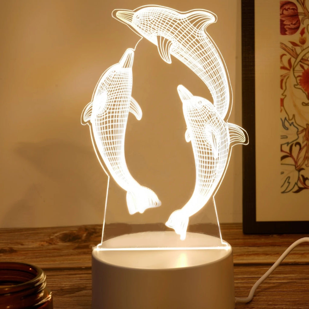 USB Whale 3D Night Light - Perfect for bedroom atmosphere and office decor, the perfect gift for Thanksgiving, birthdays