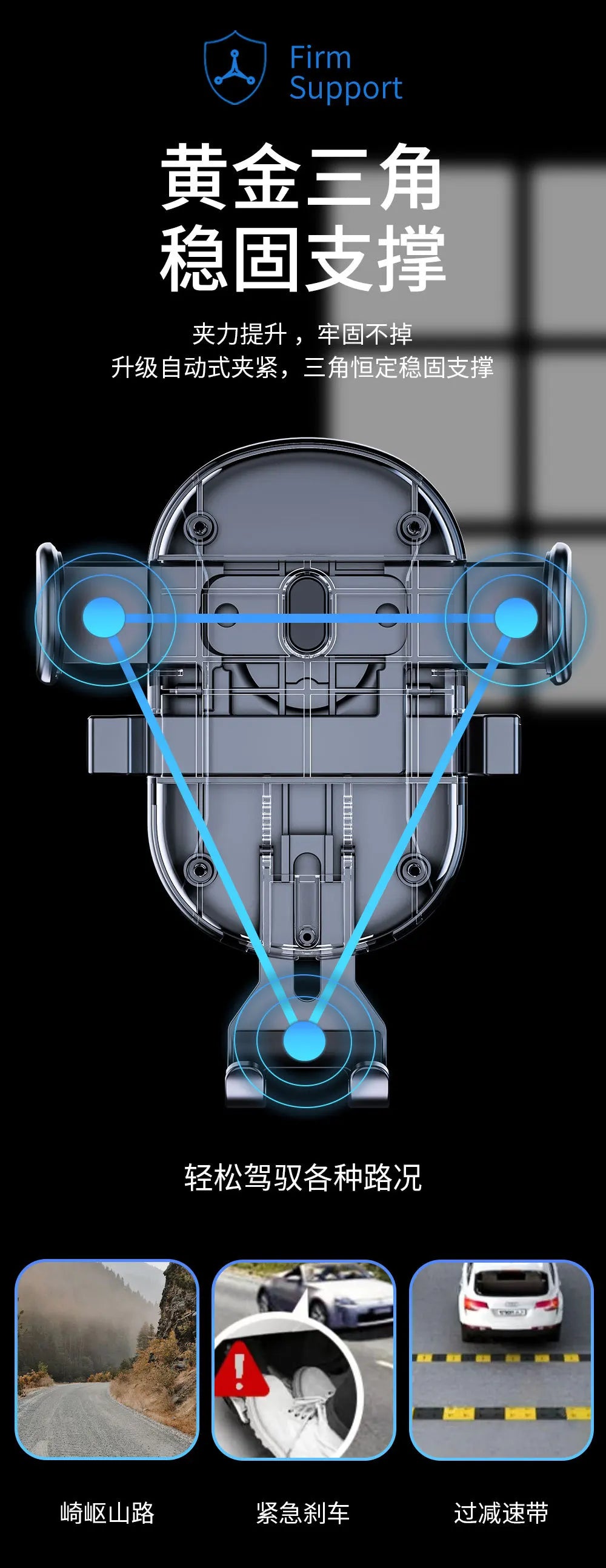 Car Phone Holder Cell Phone Mount for Car Dashboard Windshield Automobile Cradles Dash Stand Bracket for IPhone 14 13 12 Android