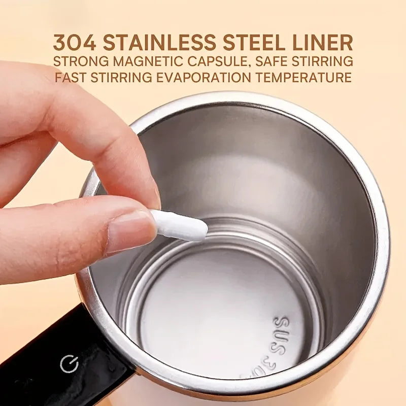 Temperature display automatic stirring cup, rechargeable magnetic automatic stirring coffee cup, portable travel water cup