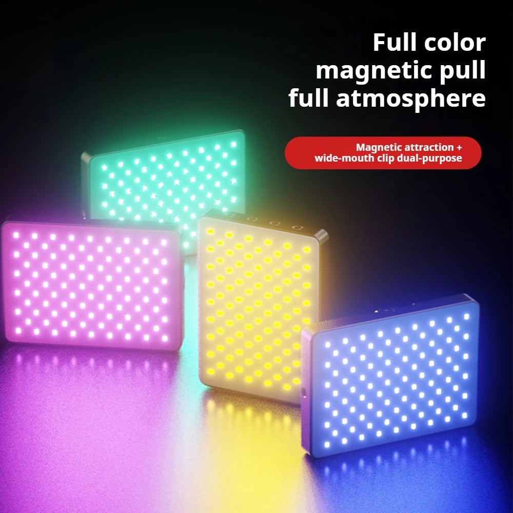 Cyber Technology Style RGB Magnetic Fill light Mobile Phone Selfie Video live Outdoor Shooting Clip light RGB Multi-style Lamp