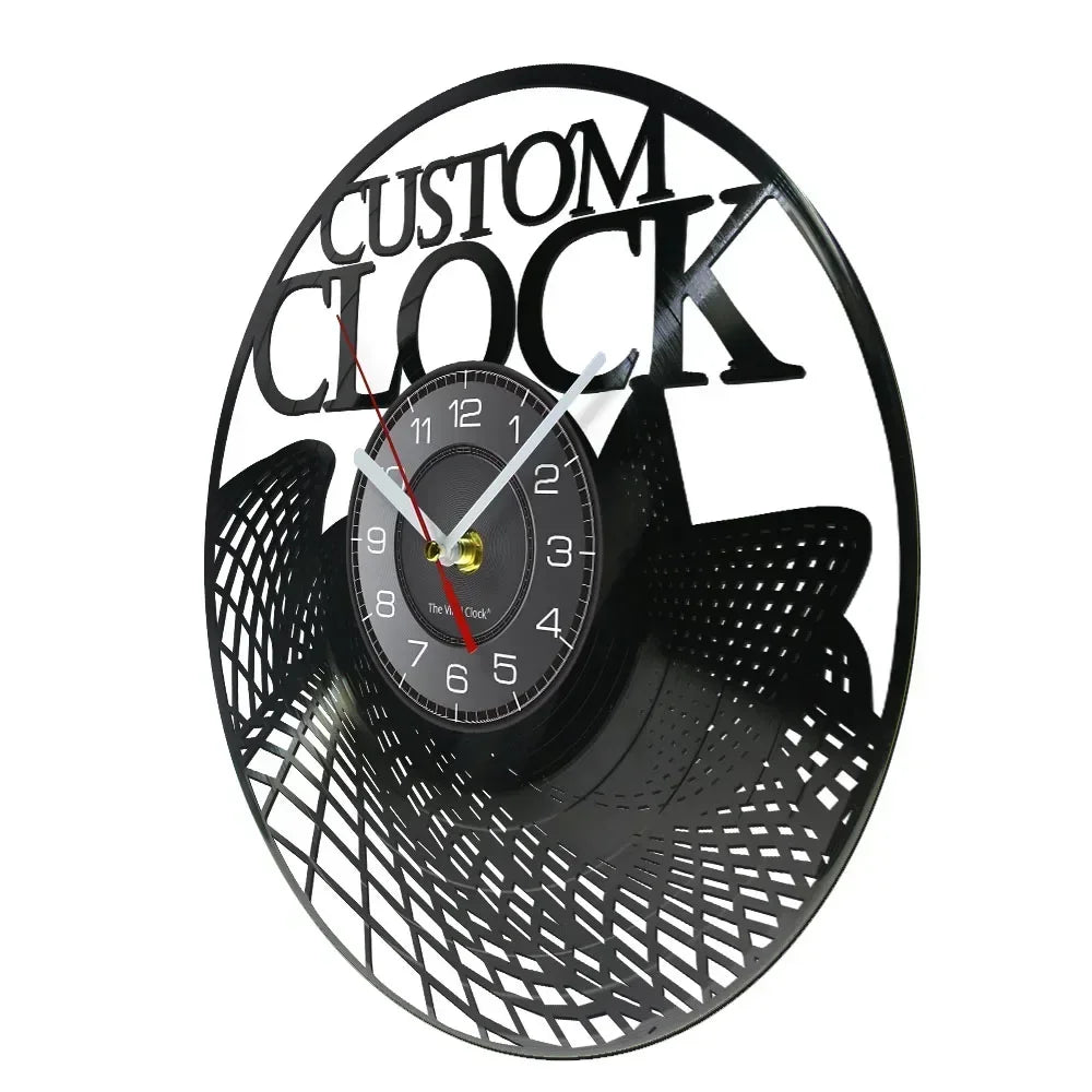 Custom Order Your Design And Logo Personal Personalized Vinyl Clock Vintage Customization Record Watch Timepieces New Year Gift