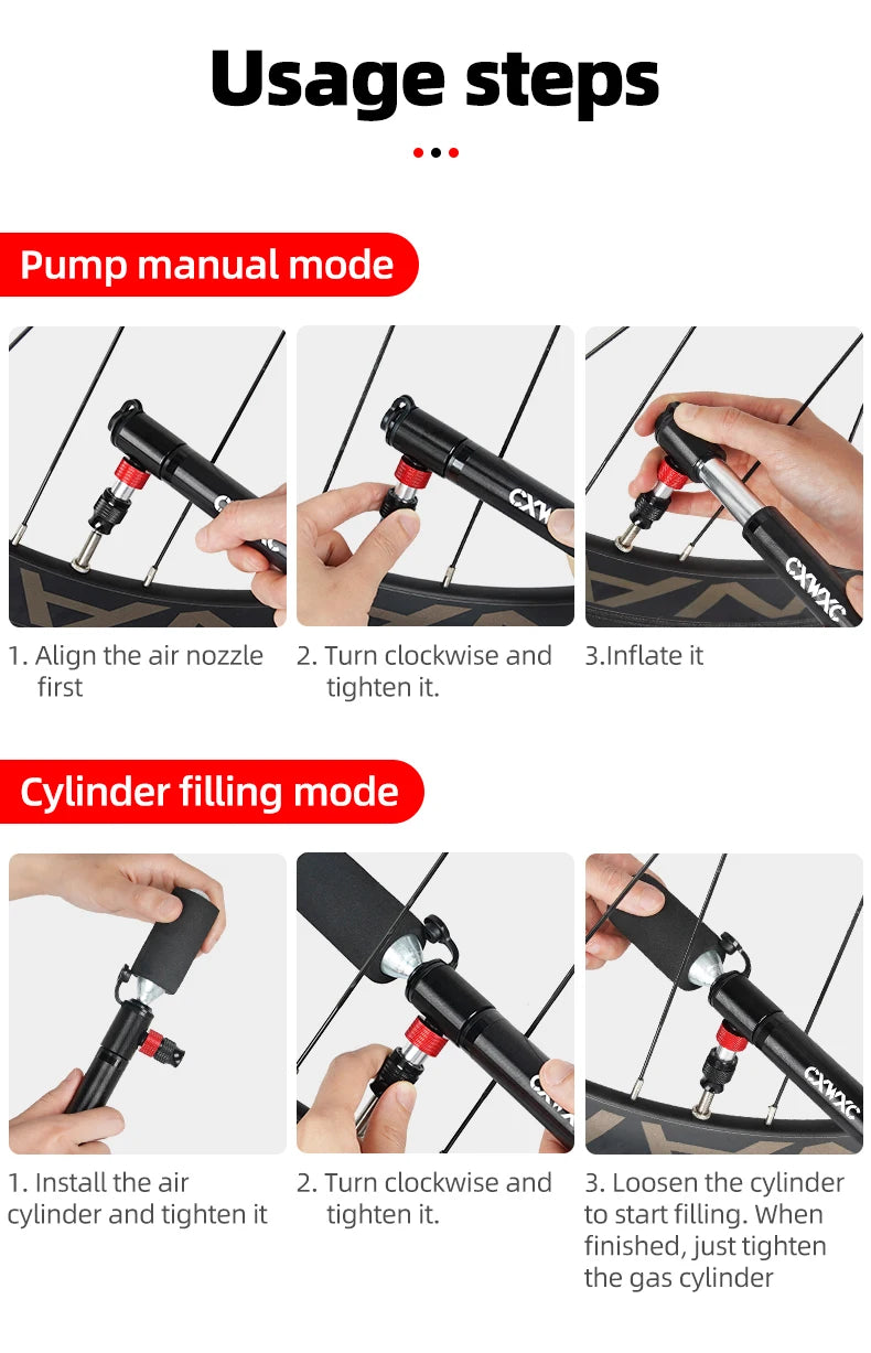 Bicycle Pump Schrader Presta Valve FV/AV Universal MTB Road Bike