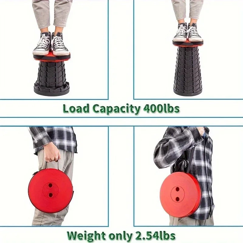 New Portable Telescopic Folding Stool Suitable for Hiking, Camping Outdoor Travel and Fishing -adjustable Height and Lightweight