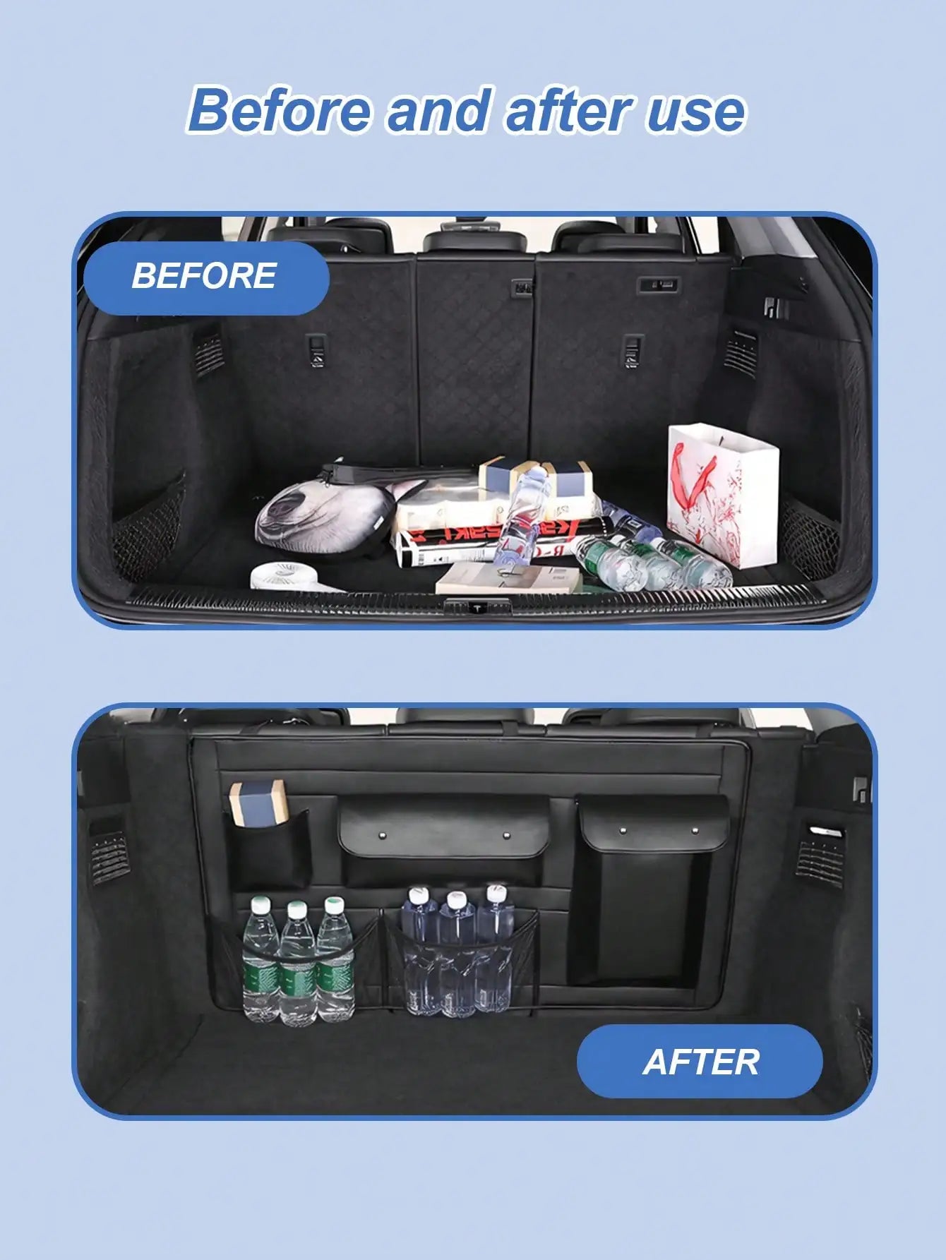 Waterproof Car Trunk Organizer – Can Be Used as an Outdoor Miscellaneous Storage Bag, Suitable for SUVs and Sedans