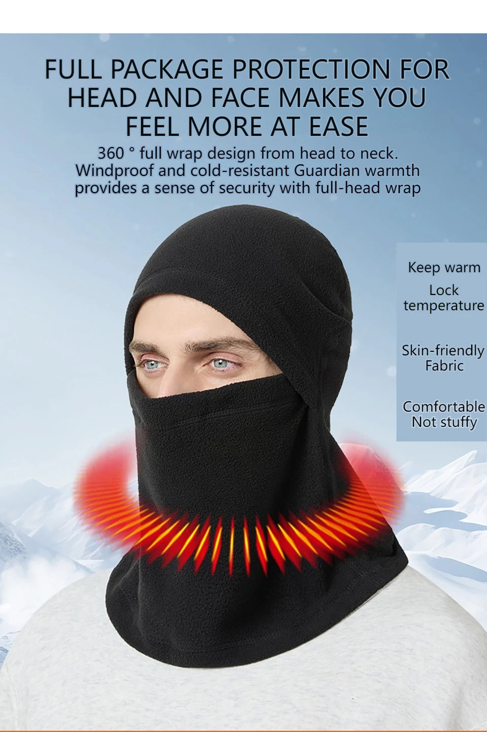 KoKossi Winter Warm Cycling Balaclava Motorcycle Windproof Helmet Liner Skiing Riding Running Face Mask Bicycle Headwear Unisex