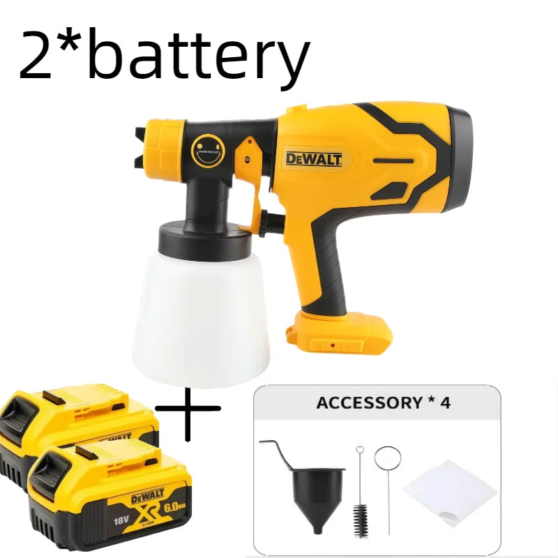 DEWALT 800ML Cordless Electric Spray Gun High Power HVLP Spray Paint Machine, Automotive Furniture Steel Coating Spray Gun