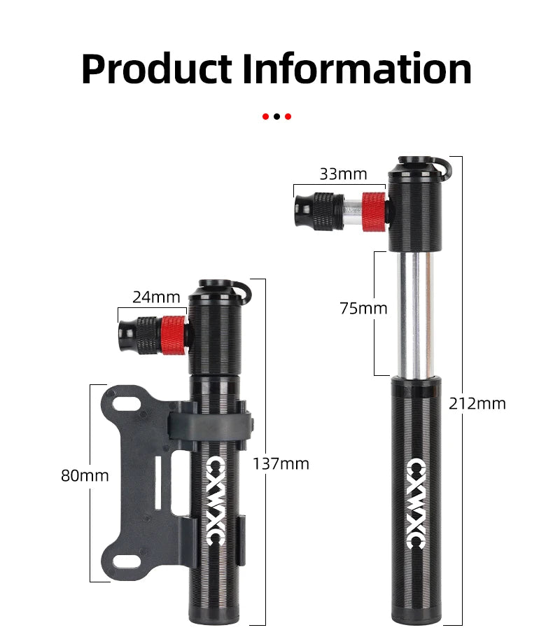 Bicycle Pump Schrader Presta Valve FV/AV Universal MTB Road Bike