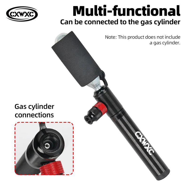 100psi Co2 Bicycle Pump Schrader Presta Valve FV/AV Universal MTB Road Bike Co2 Mini Hand Bike Pump Cycling Air Inflator 2 In 1
