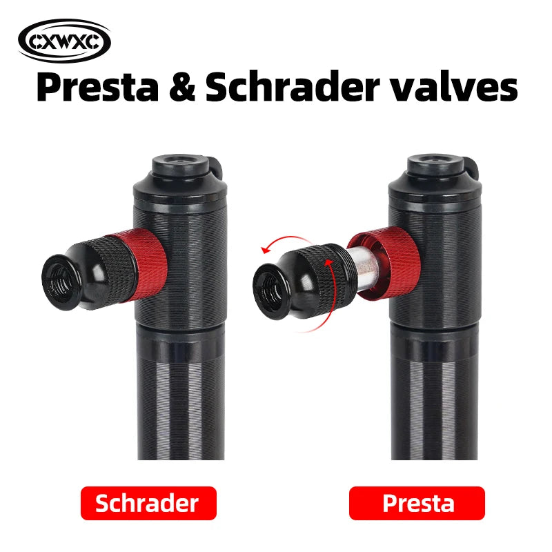 100psi Co2 Bicycle Pump Schrader Presta Valve FV/AV Universal MTB Road Bike Co2 Mini Hand Bike Pump Cycling Air Inflator 2 In 1