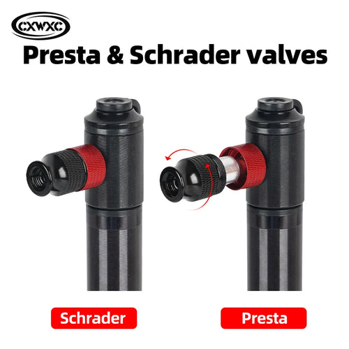 100psi Co2 Bicycle Pump Schrader Presta Valve FV/AV Universal MTB Road Bike Co2 Mini Hand Bike Pump Cycling Air Inflator 2 In 1