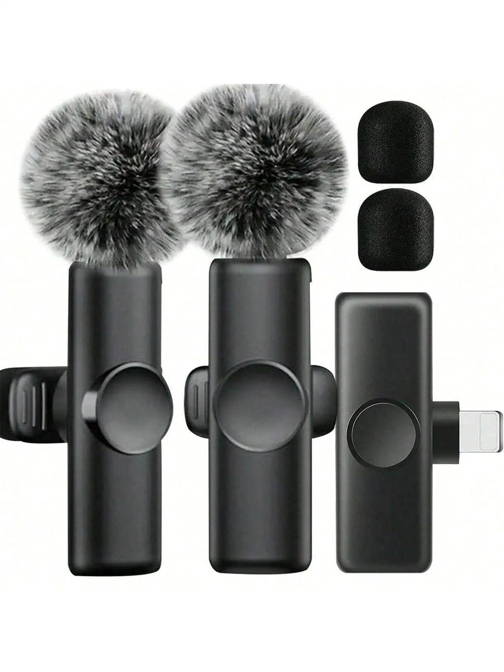 Wireless Lavalier Microphone Mini Portable Audio Video Recording Lapel Mic Compatible with iPhone Android Phone Live Broadcast g