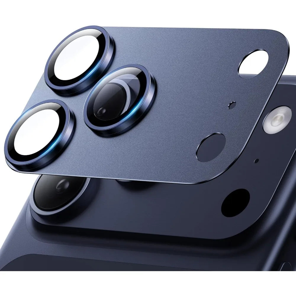 For iPhone 17 Pro Camera Lens Protector,  Metal Frame Tempered Glass Camera Lens Cover