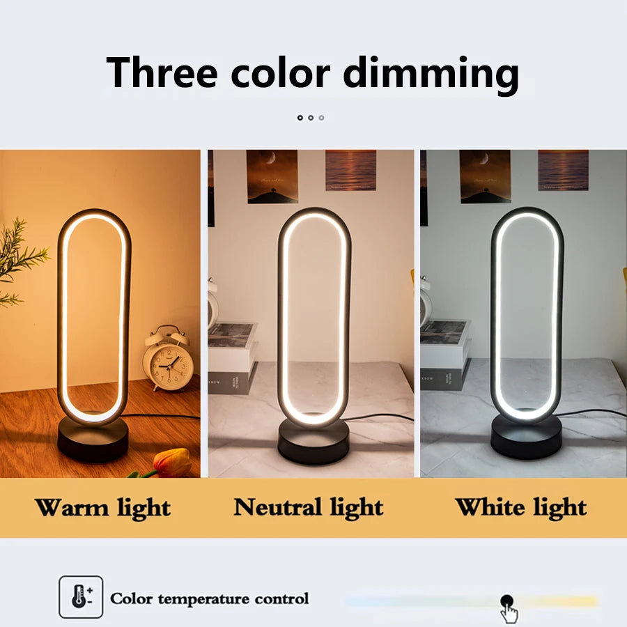 Bedroom Ring Night Lamp Living Room Three Color Dimmable Bed Lamp Led Night Lamp Ambient Light Desk Nightstand Table Accessories