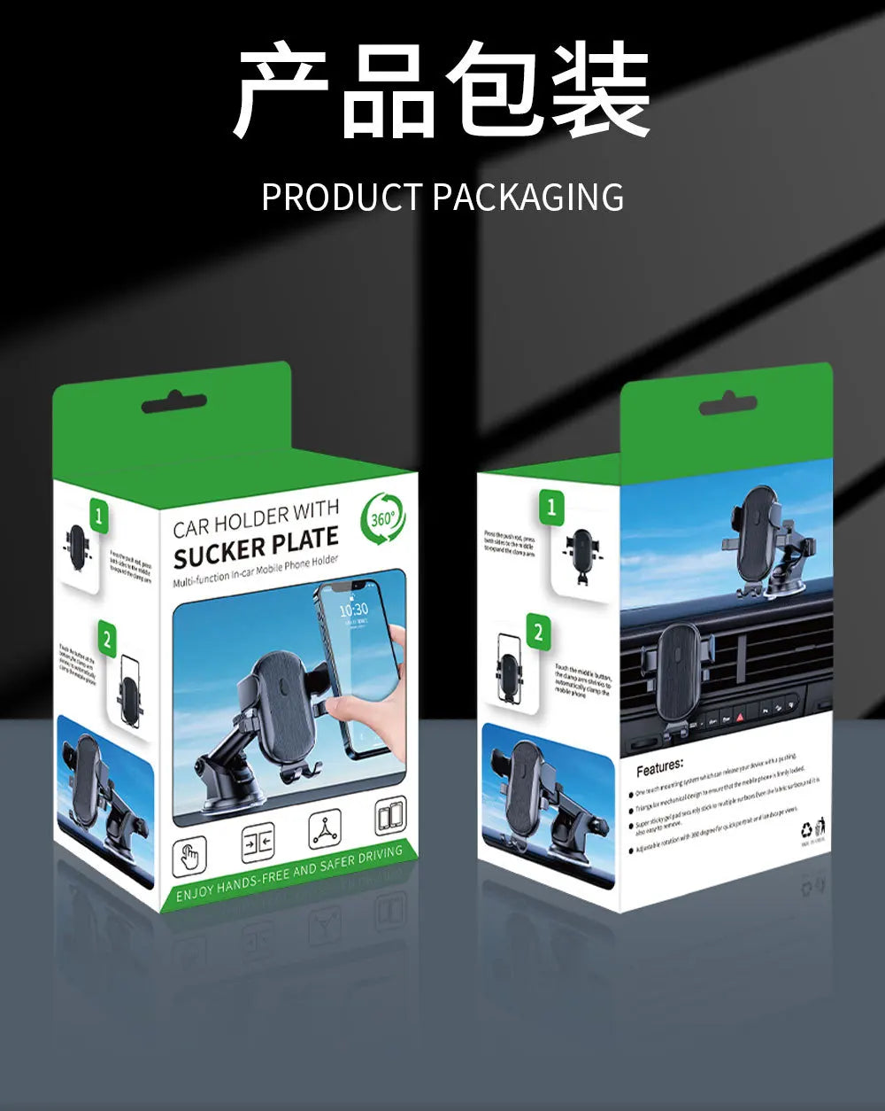 Car Phone Holder Cell Phone Mount for Car Dashboard Windshield Automobile Cradles Dash Stand Bracket for IPhone 14 13 12 Android