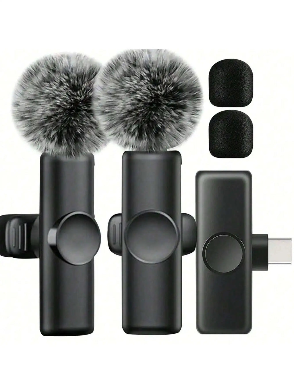 Wireless Lavalier Microphone Mini Portable Audio Video Recording Lapel Mic Compatible with iPhone Android Phone Live Broadcast g