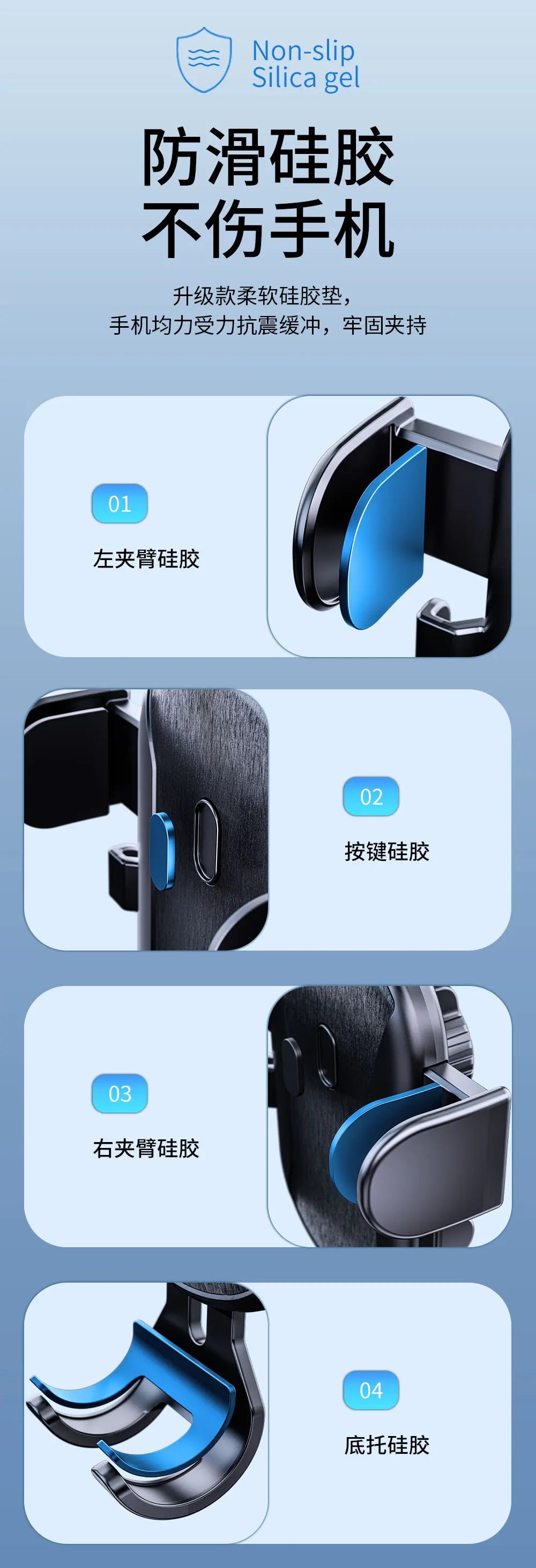Car Phone Holder Cell Phone Mount for Car Dashboard Windshield Automobile Cradles Dash Stand Bracket for IPhone 14 13 12 Android
