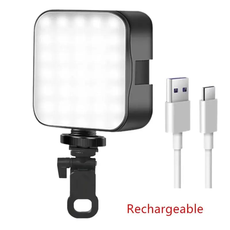 Mini Portable Fill Light Clip LED Video Light Photography Lighting For Cell Phone Selfie Livestreaming Fill Lamp Cold Warm Lamp