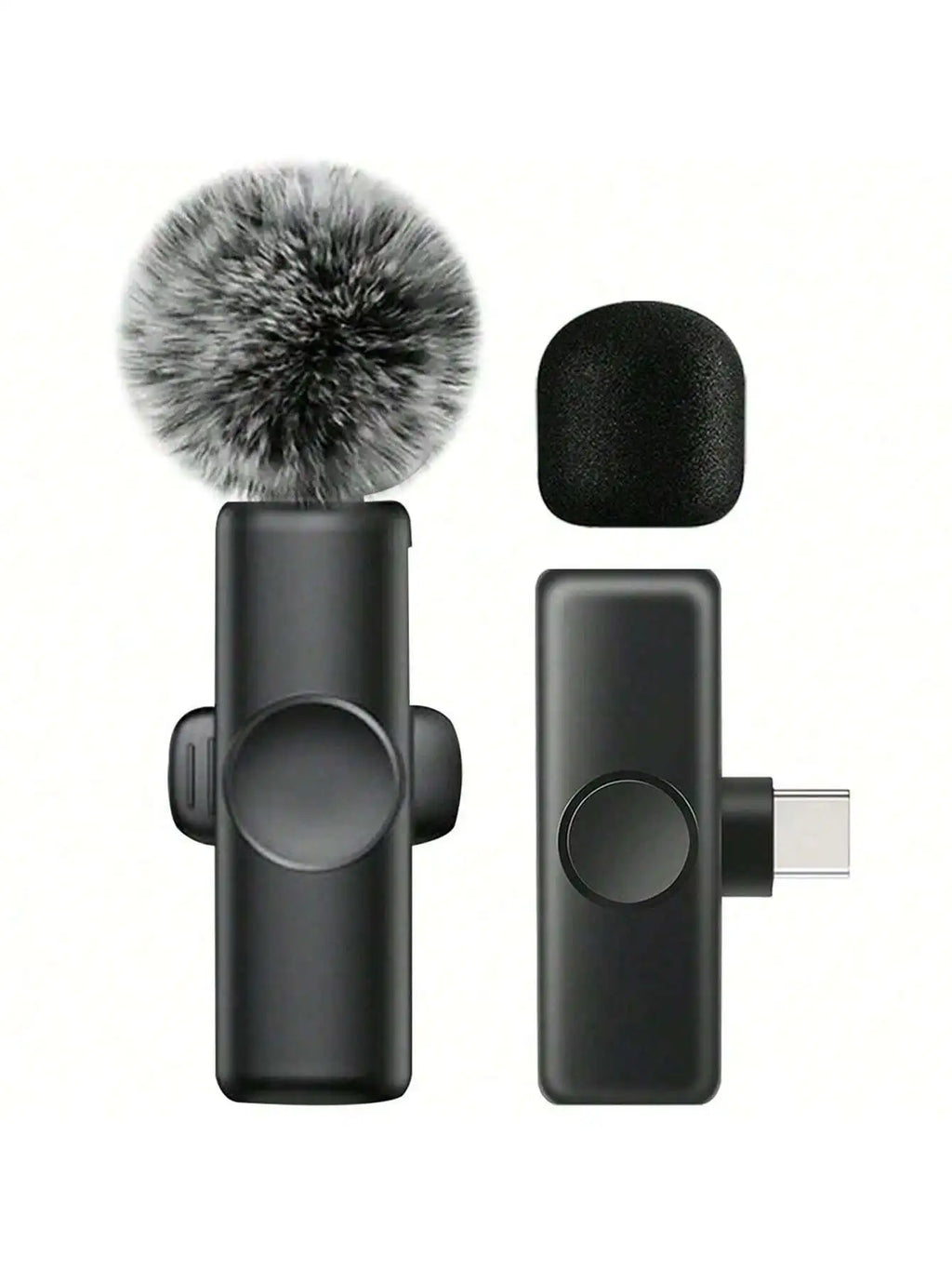 Wireless Lavalier Microphone Mini Portable Audio Video Recording Lapel Mic Compatible with iPhone Android Phone Live Broadcast g