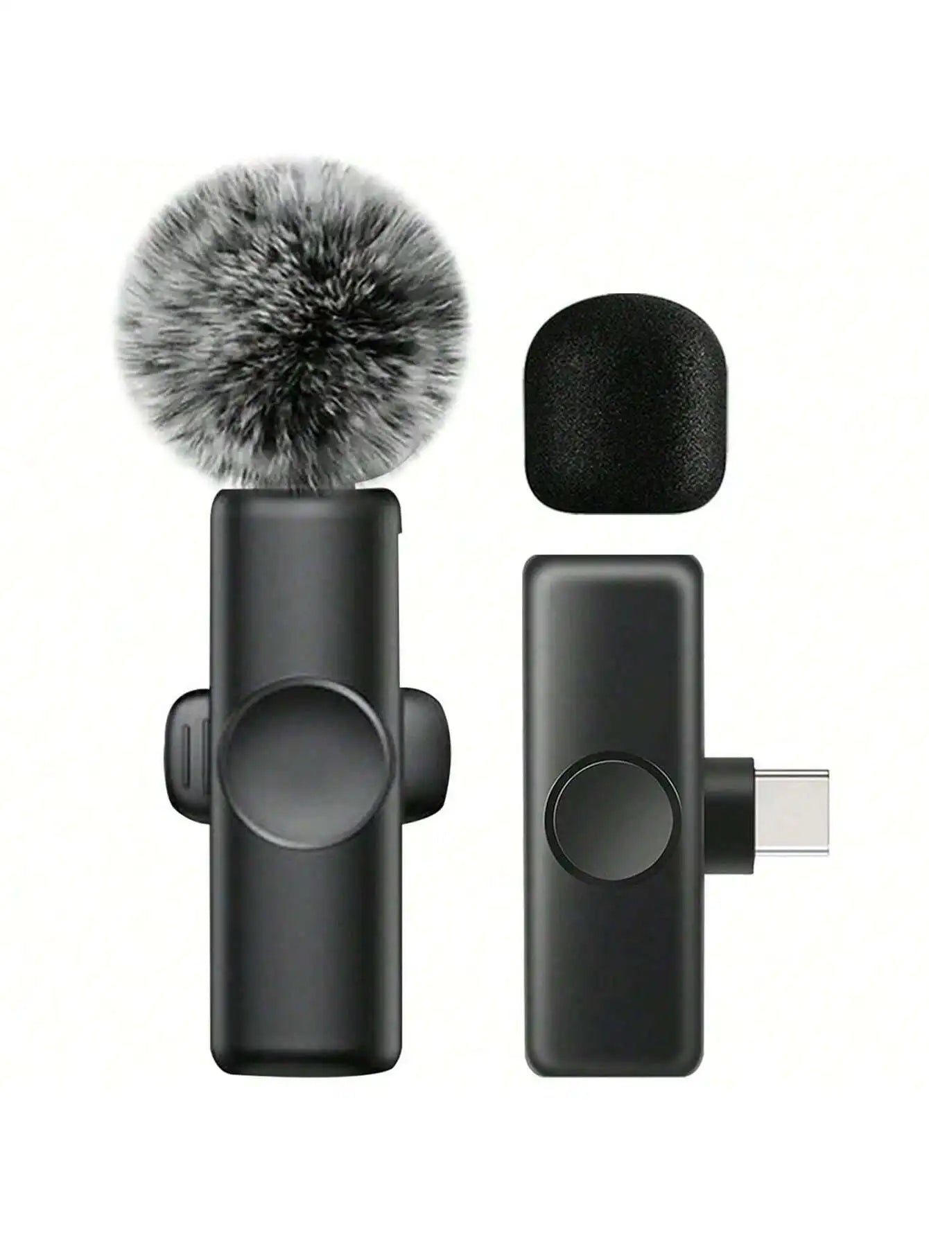 Wireless Lavalier Microphone Mini Portable Audio Video Recording Lapel Mic Compatible with iPhone Android Phone Live Broadcast g