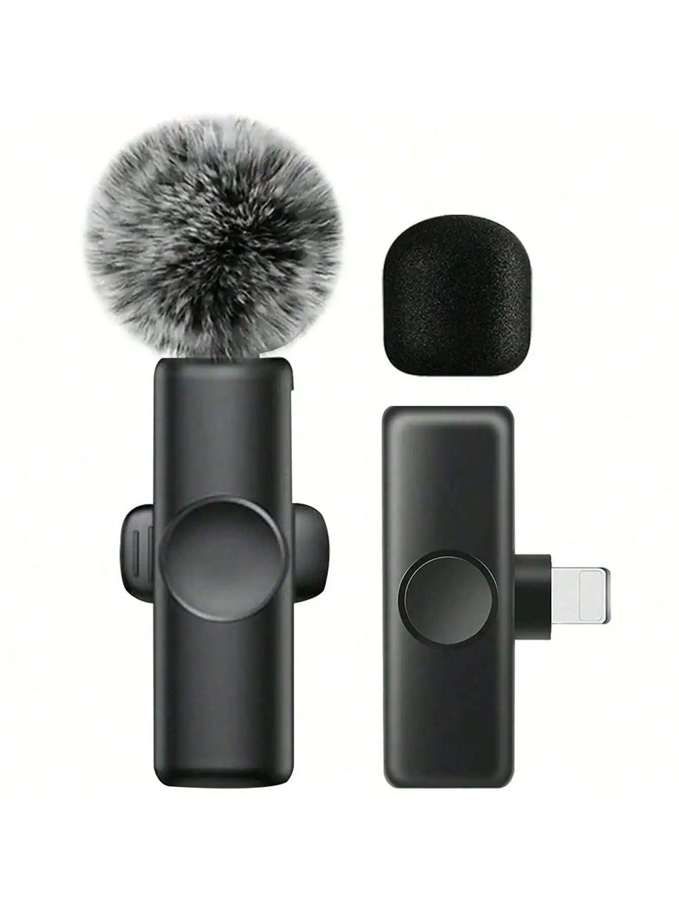 Wireless Lavalier Microphone Mini Portable Audio Video Recording Lapel Mic Compatible with iPhone Android Phone Live Broadcast g