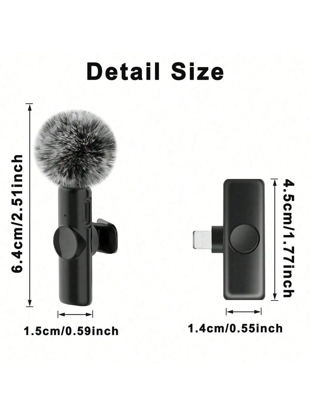 Wireless Lavalier Microphone Mini Portable Audio Video Recording Lapel Mic Compatible with iPhone Android Phone Live Broadcast g