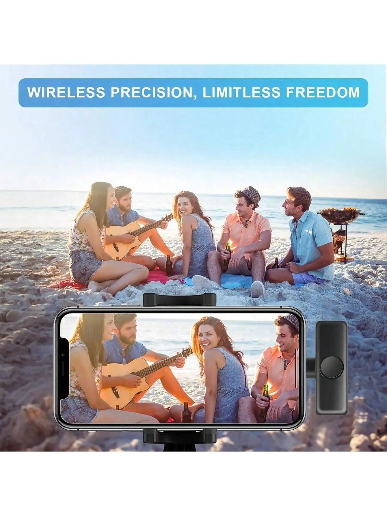 Wireless Lavalier Microphone Mini Portable Audio Video Recording Lapel Mic Compatible with iPhone Android Phone Live Broadcast g