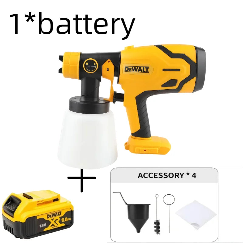 DEWALT 800ML Cordless Electric Spray Gun High Power HVLP Spray Paint Machine, Automotive Furniture Steel Coating Spray Gun