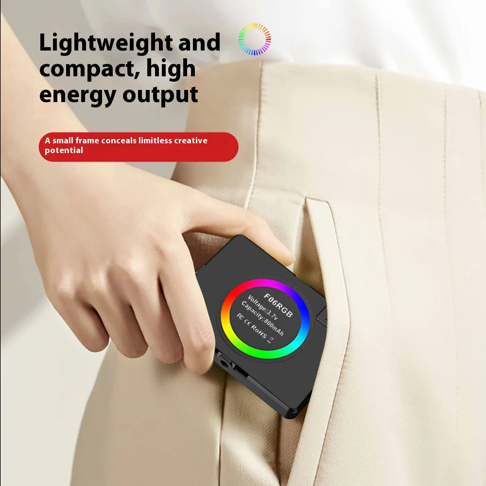 Cyber Technology Style RGB Magnetic Fill light Mobile Phone Selfie Video live Outdoor Shooting Clip light RGB Multi-style Lamp